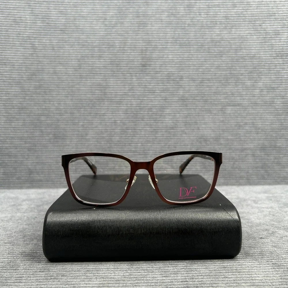 Diane von Furstenberg DVF8051 210 Burgundy Tortoise Square Y2k Eyeglasses Frames